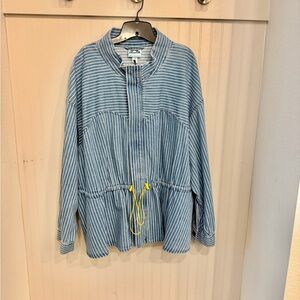 Future Collective  Blue Striped Jean Jacket